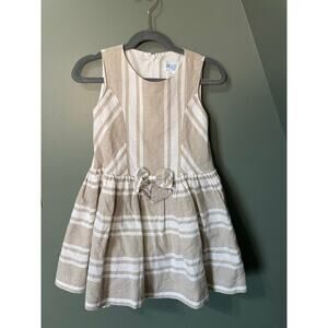 Luli & Me Wheat & White color Sleeveless Dress. Size 4. Linen/Cotton. EUV.